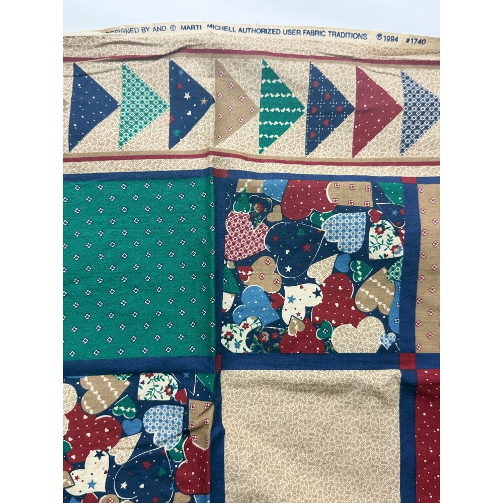 Vintage Fabric Country Hearts Quilt Cotton Marti Mitchell Fabric Traditions